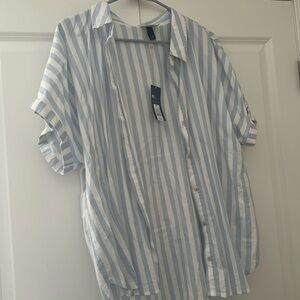 Blue striped collar shirt